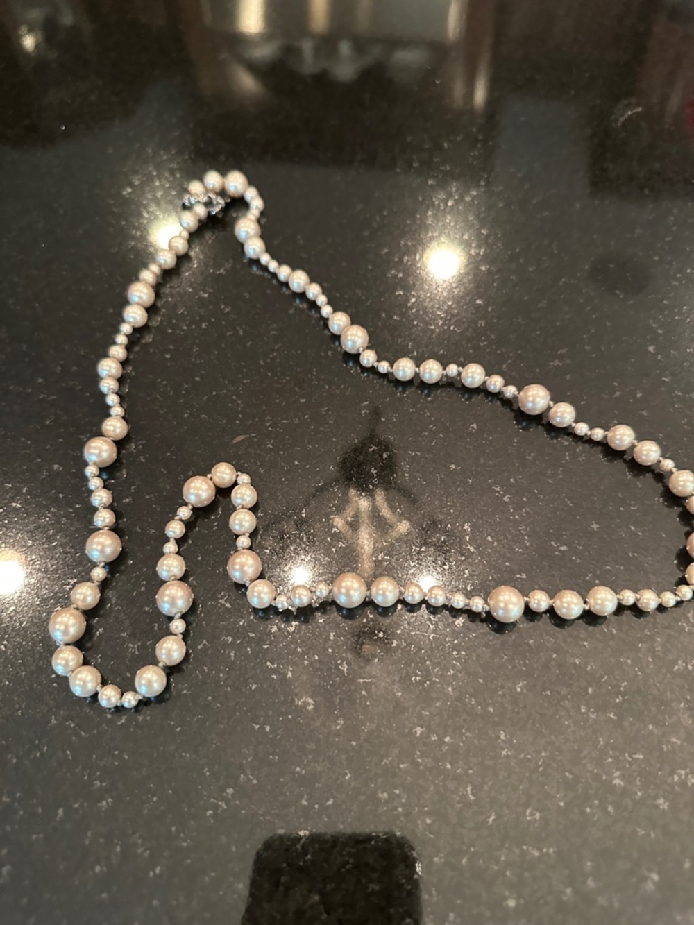 J. Crew Classic Gray Pearl Bead Necklace